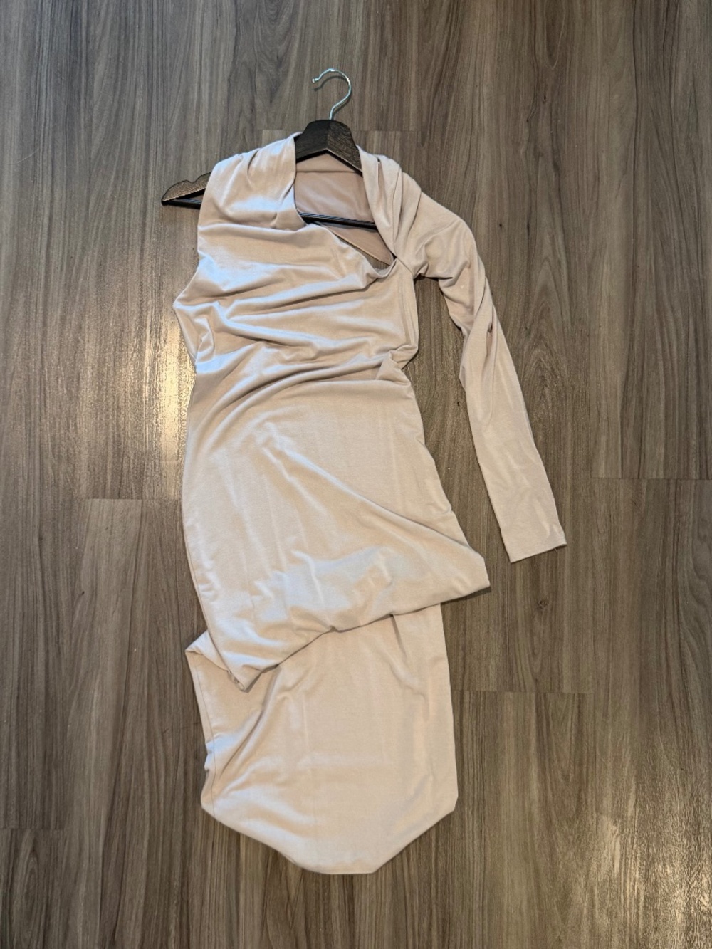 NOT YOURS TO KEEP Mercer Maxi Dress in Stone Gray
